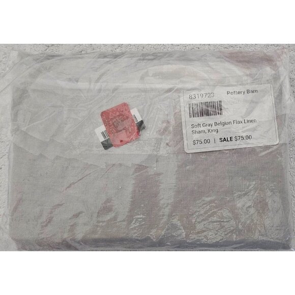 NWT Soft Gray Belgian Flax Linen Sham King Size By Pottery Barn Retail: $79 - Picture 4 of 4